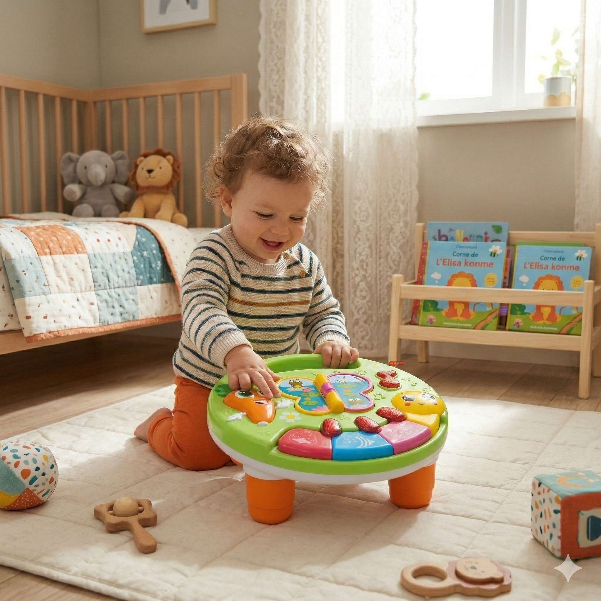 Edukativni Stočić za Bebe - Svetla, Melodije, Zvukovi Zivotinja